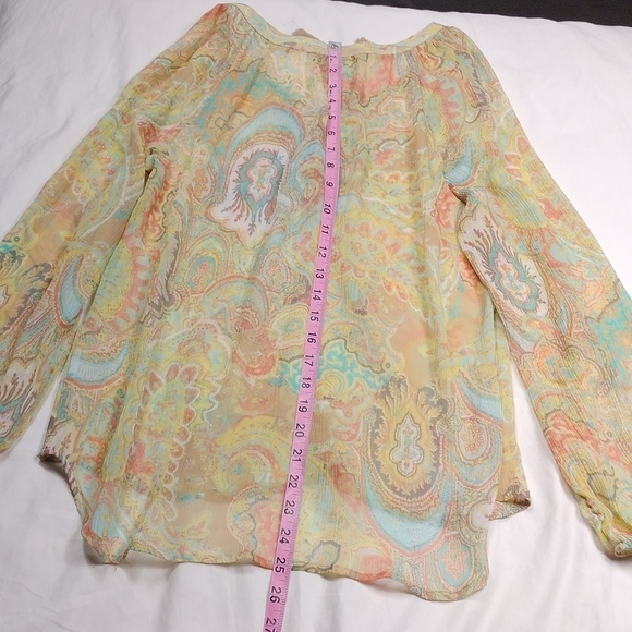 Jessica Simpson women's long sleeved sheer hippie style women's top size medium - Picture 7 of 10